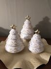 Beautiful Vintage Temptation Light Up Christmas Trees. Creme Colored With Silver