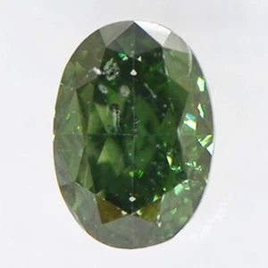 Oval Shape Diamond Fancy Green Enhanced Loose SI2 IGI Certificate 0.55 Carat - Picture 1 of 5