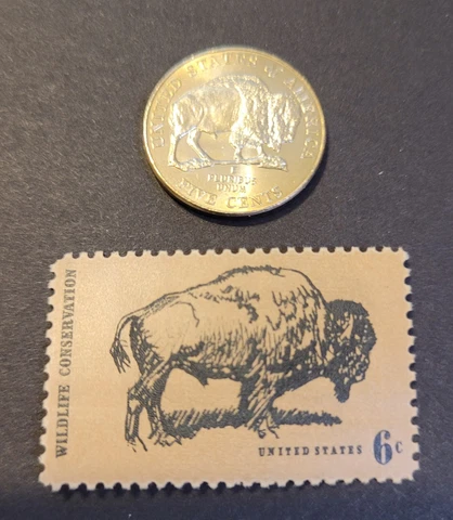 2005 BUFFALO NICKEL (UNCIRCULATED) + 1970 U.S. POSTAGE STAMP (MINT CONDITION) Cover