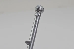 *Vintage* Satin Chrom Golfstift mit Golfball oben verziert - Bild 1 von 6