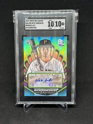 2024 Topps Big League Nick Gonzales Opening Act Rookie Auto SGC 10 Pirates - Image 1 of 2