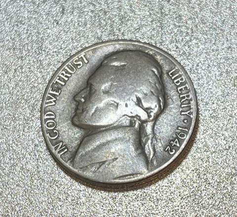 1942 S Jefferson Nickel  *35% SILVER*  **FREE SHIPPING** Good Album Filler Cover