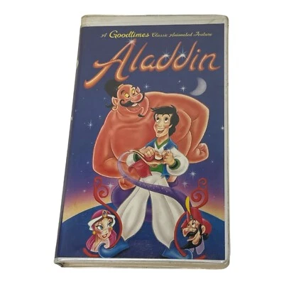 Aladdin VHS 1992 A Good times Classic Animated Feature Not Disney Clam Shell - Image 1 of 4