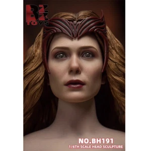 1:6 Bruja con pelo largo rojo Cabeza escultura Elizabeth Olsen Cabeza escultura - Imagen 1 de 15
