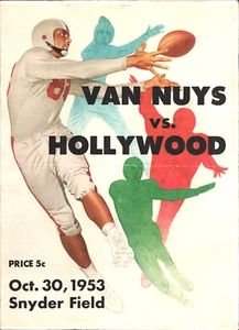 1953 Oct 30 \ HOLLYWOOD vs VAN NUYS California H.S. football program COCA-COLA - Picture 1 of 3