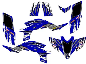 2003-2013 (Steel Frame Carb Model) YFZ 450 SHREDDER Blue Senge Graphics Kit C - Picture 1 of 7
