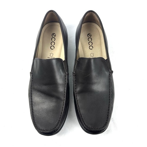 Mocassino Ecco Dallas Moc taglia 45 pelle marrone scuro slip on scarpa da guida uomo