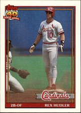 1991 Topps St. Louis Cardinals Baseball Card #228 Rex Hudler
