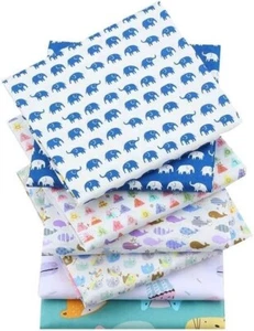 7 PCS Fish and Elephant Animal Cotton DIY Craft Quilting Sewing Patchwork 16x20" - Picture 1 of 9