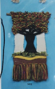Vintage 1970er Artcraft Concepts Garn Faser Kunst Kit gewebter Baum 11" mal 23" - Bild 1 von 6