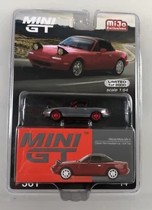 Mini GT Mazda Miata MX-5 Classic Red Headlight Up / Soft Top Chase - Picture 1 of 3