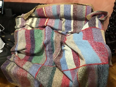 Coperta fatta a mano della nonna plaid, letto, crochet , lana vintage - Immagine 1 di 4