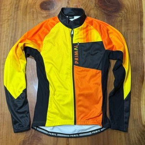 Primal Men's Cycling Jacket Medium Long sleeve zip Coat Bright Pocket Coat EE2 - Picture 1 of 5