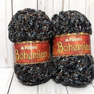 Hilo texturizado bohemio Patons # 11110 Indigo Indulgence 2,8 oz lote de 2 madejas - Imagen 1 de 4