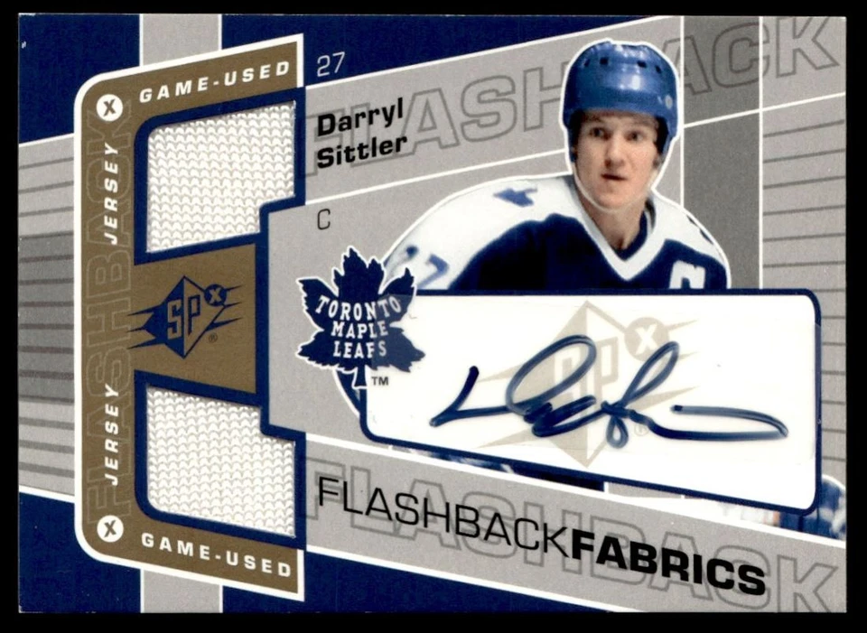 2007-08 SPx Flashback Fabrics Autograph Darryl Sittler Auto Toronto Maple Leafs - Image 1 of 2