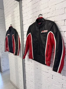 Vintage Dainese Leather Motorcycle Jacket Red/Black with White Stripes — Size 44 - Picture 1 of 14