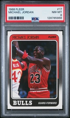 PSA 8 | MICHAEL JORDAN 1988-89 FLEER #17 NM-MINT 3rd year! Chicago Bulls - Image 1 of 2