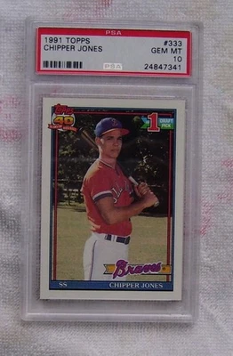 1991 年 Topps - PSAChipper Jones # 33 GEM MT 10 — 第 1/2 张图片