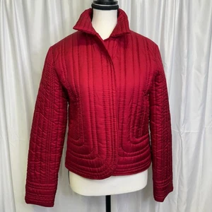 Vintage Spiegel rote Steppjacke Damen Größe 8 – Kurzmantel - Bild 1 von 7