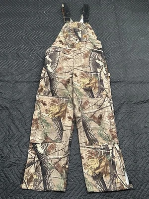 Carhartt Bib Overalls Mens 34 X 30 Realtree AP Camo Canvas Double Knee R50 CAP - Image 1 of 4