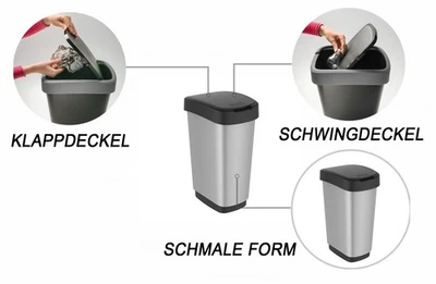 ROTHO Swingeimer 25 l TWIST Abfalleimer Müllbehälter Kübel Mülleimer Büro Küche - Bild 1 von 4