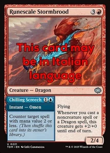 MTG 4x RUNESCALE STORMBROOD EXC - EREDE DELLA TEMPESTA SCAGLIARCANA 221 - TDM - Picture 1 of 1