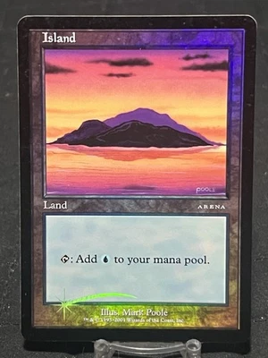 Magic the Gathering Arena Promo Island FOIL ~LP/MP~ 2001 MTG - Image 1 of 4