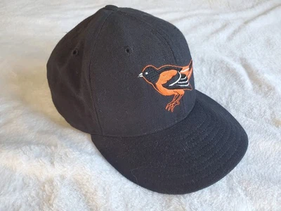 Vtg Baltimore Orioles New Era 5950 59Fifty Pro Model Hat Cap 6 7/8 Wool Made USA - Image 1 of 4
