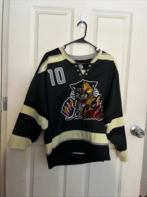 Camiseta Vintage Usada Ice Cats Hóquei Menace Sport Logotipo Menor #10 XL Juventude - Imagem 1 de 2