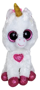 TY 2018 Beanie Boos Cherie Unicorn 8” White Glitter Pink Plush - Picture 1 of 3