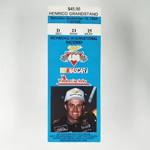 Talón de boletos MGD 400 1994 Henrico Grandstand Nascar Winston Cup Virginia H1048 - Imagen 1 de 2