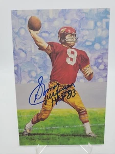 Sonny Jurgensen Signed AUTO Goal Line Art GLAC w/HOF 83 Beckett Authenticated - Picture 1 of 3
