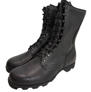 Botas de Salto de Combate Militar Ro Search 1989 NOS de Colección Cuero Negro para Hombres 10W - Imagen 1 de 5
