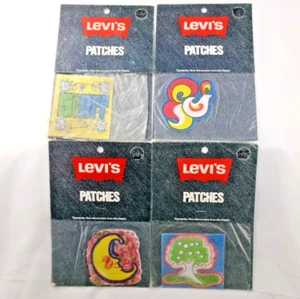 Lotto di 4 toppe vintage ferro su lavabile vintage marca Levi's Bondex - Foto 1 di 6
