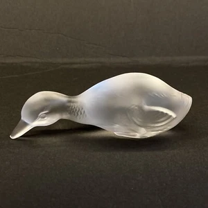 ANATRA CRISTALLO GLASSATO FRANCESE BACCARAT FIRMATO ANATRA ALIMENTAZIONE ANATRA FERMACARTE ANATROCCOLO - Foto 1 di 7