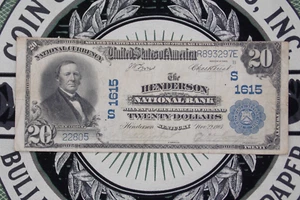 1902 $20 NB National Currency Kentucky *HENDERSON* KY CH#1615 R893297E ECC&C Inc - Picture 1 of 5
