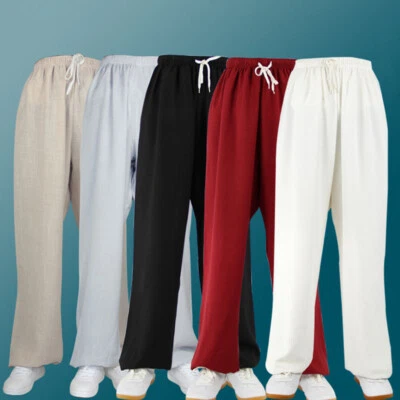 Pantalones de lino artes marciales sueltos Kung Fu Wingchun Taichi pantalones Shaolin Bloomers Foto 1 de 4
