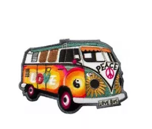 1Aufbügelmotiv ♥ Patch♥ Hippie Bus Love Bus ♥ Aufbügler ♥ Applikation NEU - Bild 1 von 2
