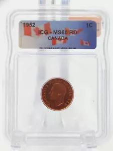 1952 CANADA MS65 RD ICG GRADED Canadian 1 CENT (BT562) - Picture 1 of 4