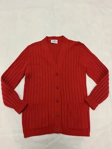 Vintage Sweetree Damen SML rot Knopfleiste gerippt Cardigan Made in USA! - Bild 1 von 7