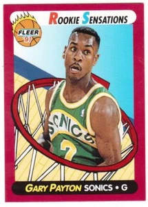 1991-92 FLEER #9 of 10 GARY PAYTON ROOKIE SENSATIONS - Picture 1 of 1