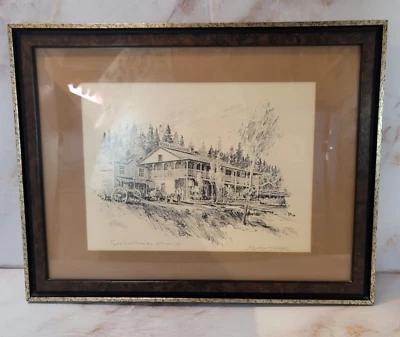 Framed Print ~ George Mathis California Artist~ Sierra Nevada House III ~ Signed - Image 1 of 4