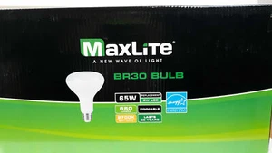 Maxlite 48 Pack LED Light Bulbs 65W Equivalent Soft White Flood Dimmable BR30 - Picture 1 of 2
