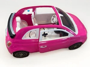 Mattel Barbie Fiat Car 2012 Pink Y6857 Working Doors White Interior  - Picture 1 of 7