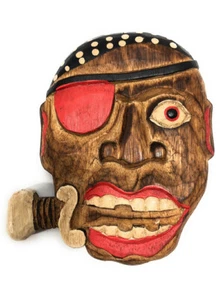 Pirate w/ Knife Wall Plaque 8" - Decorative Pirate Mask | #dpt525320 - Picture 1 of 1