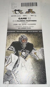 2/22/15 Florida Panther Pittsburgh Penguins NHL Hockey Ticket Stub Malkin Crosby - Picture 1 of 2
