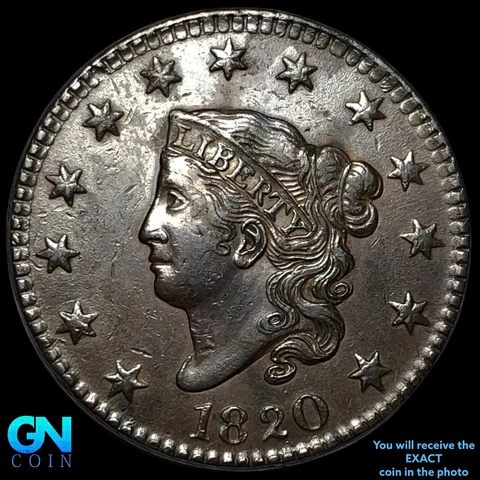 1820 Coronet Head Large Cent   #E5540 Cover