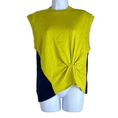 Top de lana con detalle de nudo en bloques de colores verde negro Nina Ricci ropa de trabajo mediana de lujo Foto 1 de 4