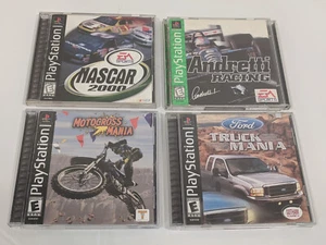 PlayStation PS1 Games Lot of 4 Nascar 2000 Andretti Racing MotoCross Mania + - Picture 1 of 13