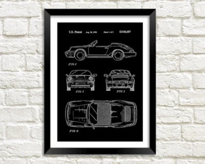 PORSCHE PRINT: Sports Car Patent Blueprint Poster - Picture 1 of 4